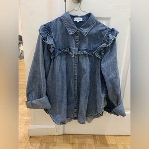 Denim Shirt with ruffle details